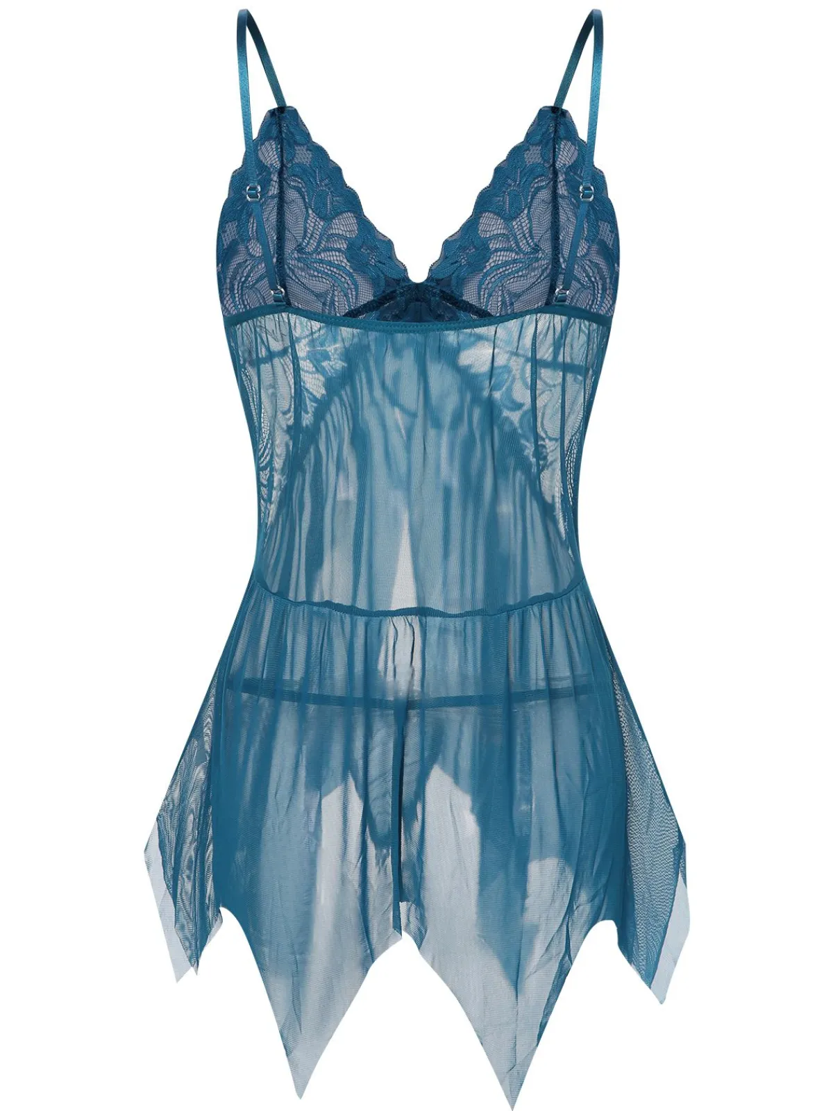 New Retro Stage 1970s Spaghetti Strap Lace Sheer Sleepwear