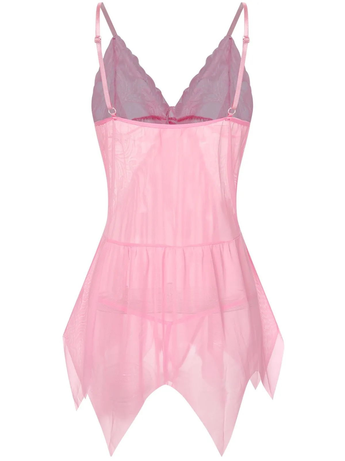 New Retro Stage 1970s Spaghetti Strap Lace Sheer Sleepwear