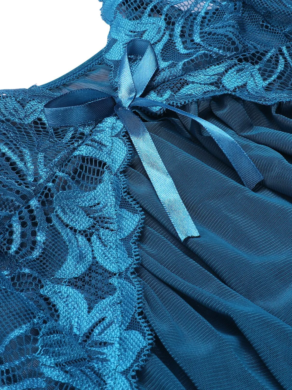 New Retro Stage 1970s Spaghetti Strap Lace Sheer Sleepwear