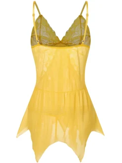 Online Retro Stage 1970s Spaghetti Strap Lace Sheer Sleepwear