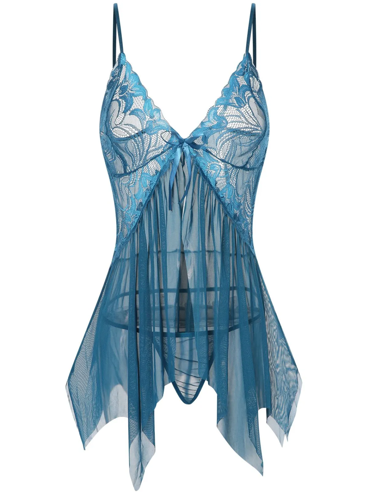 Clearance Retro Stage 1970s Spaghetti Strap Lace Sheer Sleepwear