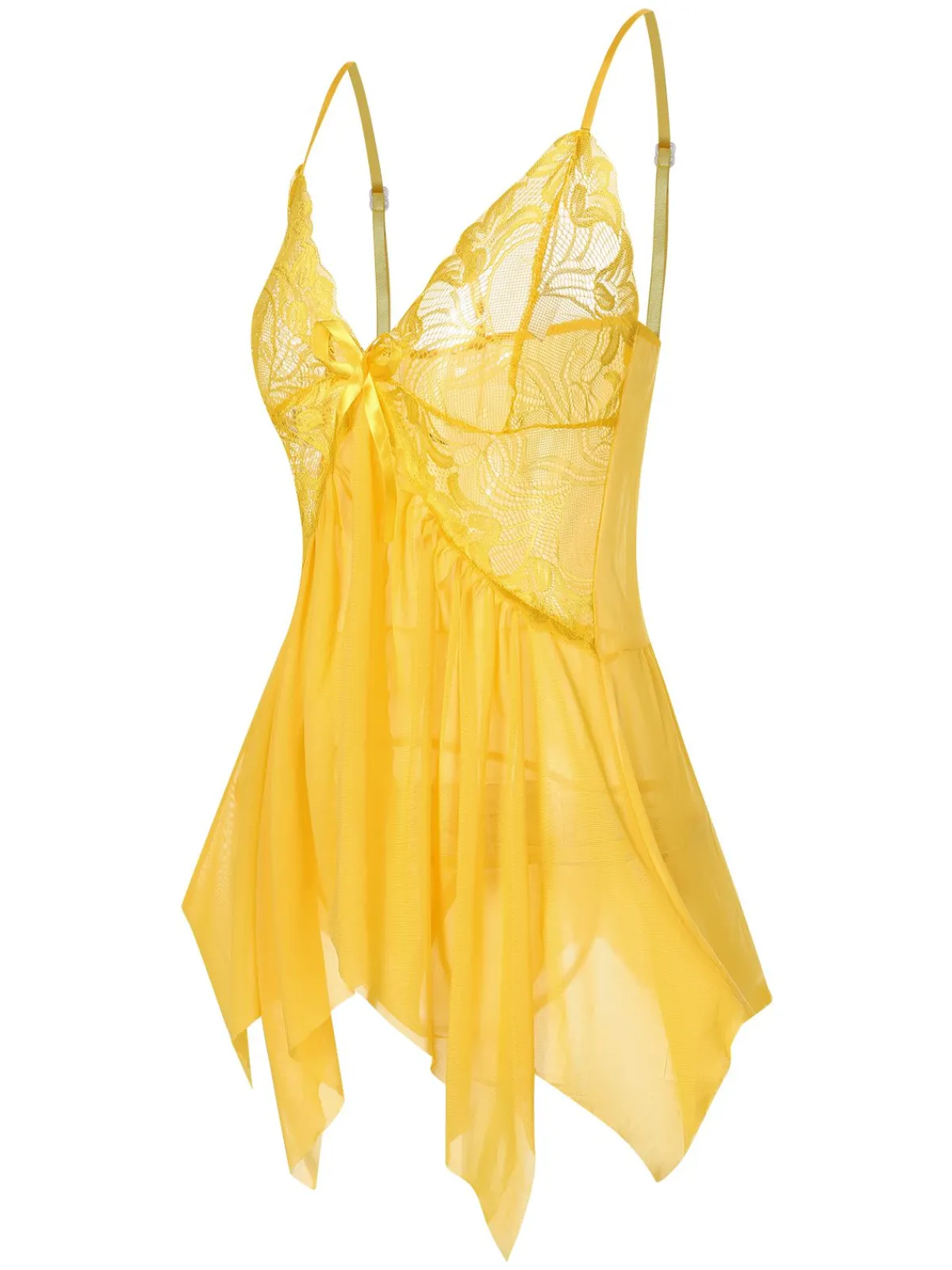 Clearance Retro Stage 1970s Spaghetti Strap Lace Sheer Sleepwear