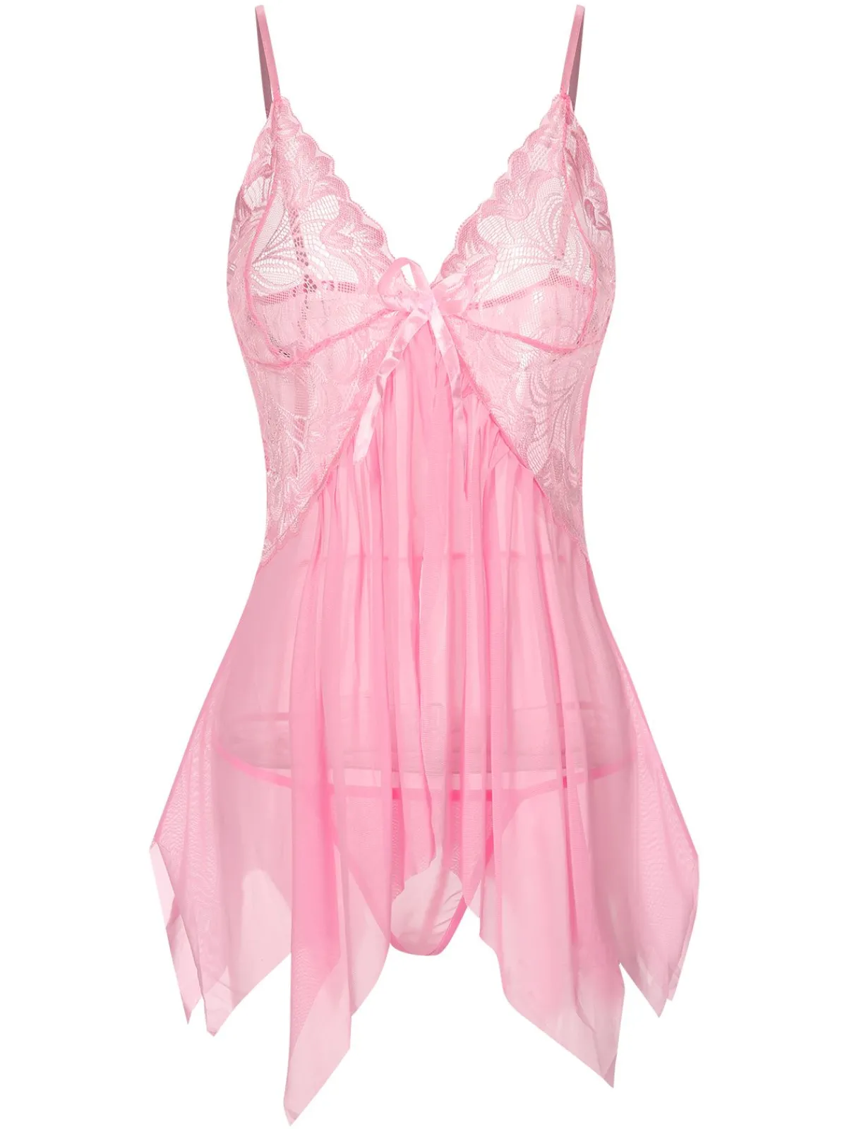 Clearance Retro Stage 1970s Spaghetti Strap Lace Sheer Sleepwear
