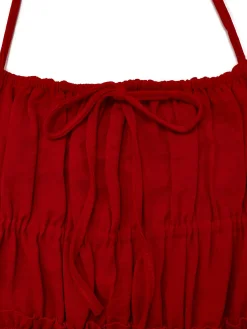 Online Retro Stage 1950s Spaghetti Strap Lace-Up Backless Skater Dress
