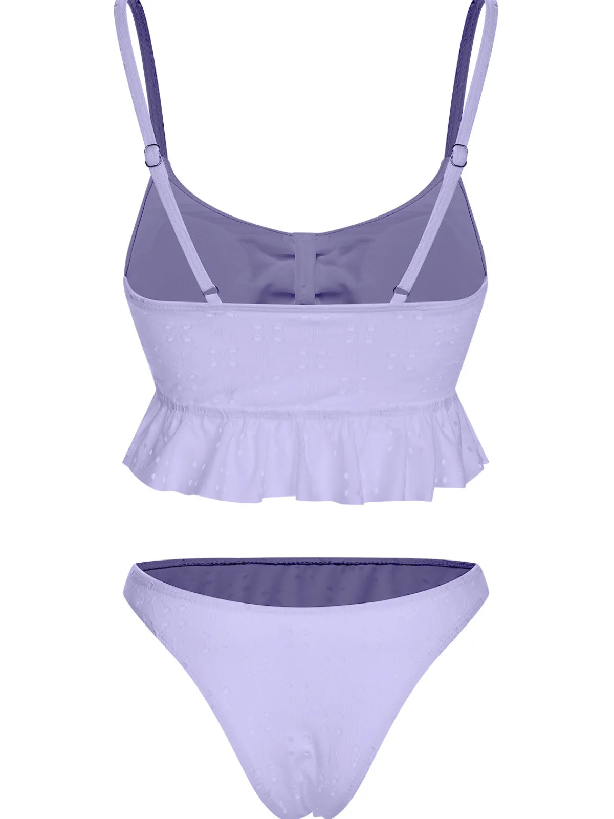 Hot Retro Stage 1950s Spaghetti Strap Solid Ruffles Swimsuit & Cover-Up