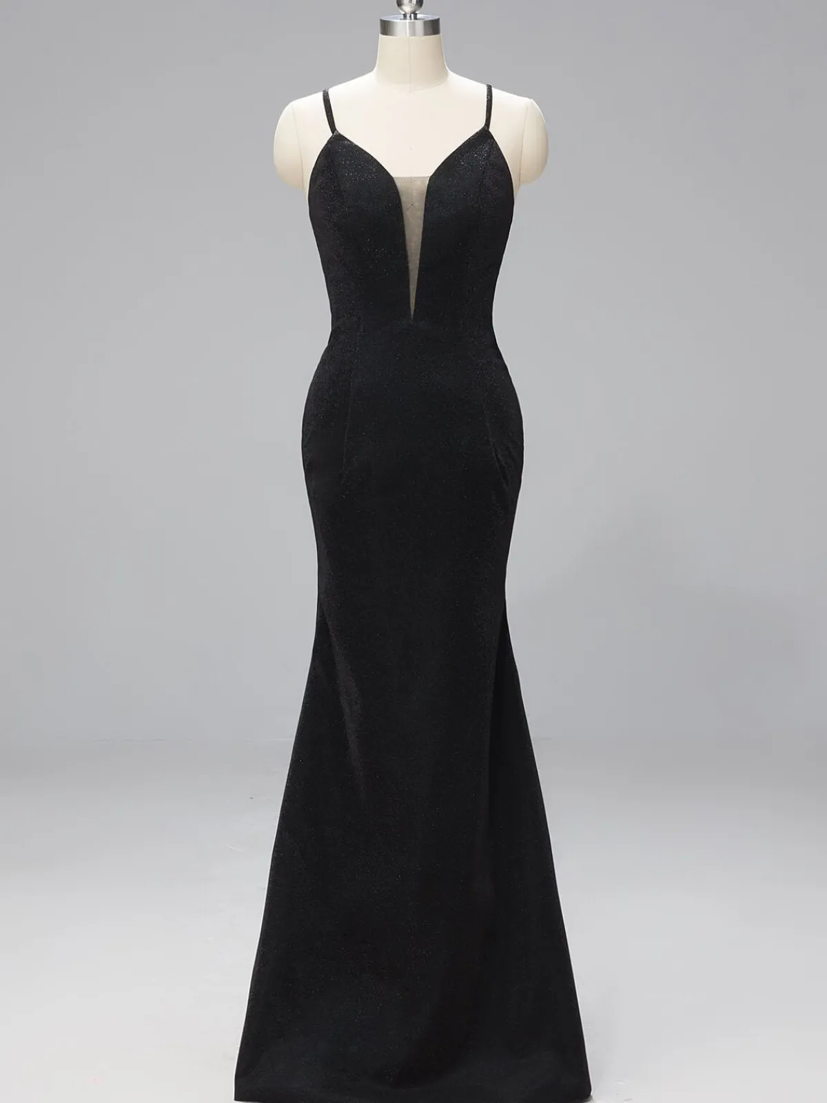 Best Retro Stage 1930s Spaghetti Straps Bridesmaid Maxi Dress Black