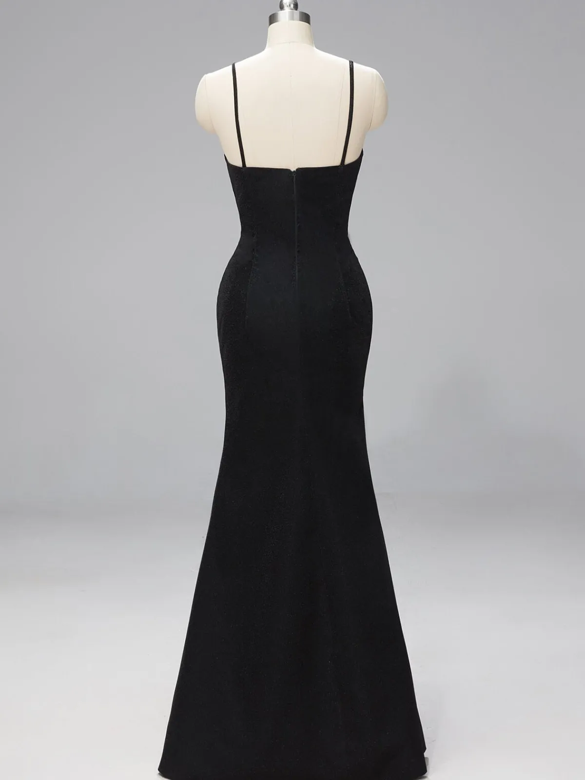 Best Retro Stage 1930s Spaghetti Straps Bridesmaid Maxi Dress Black