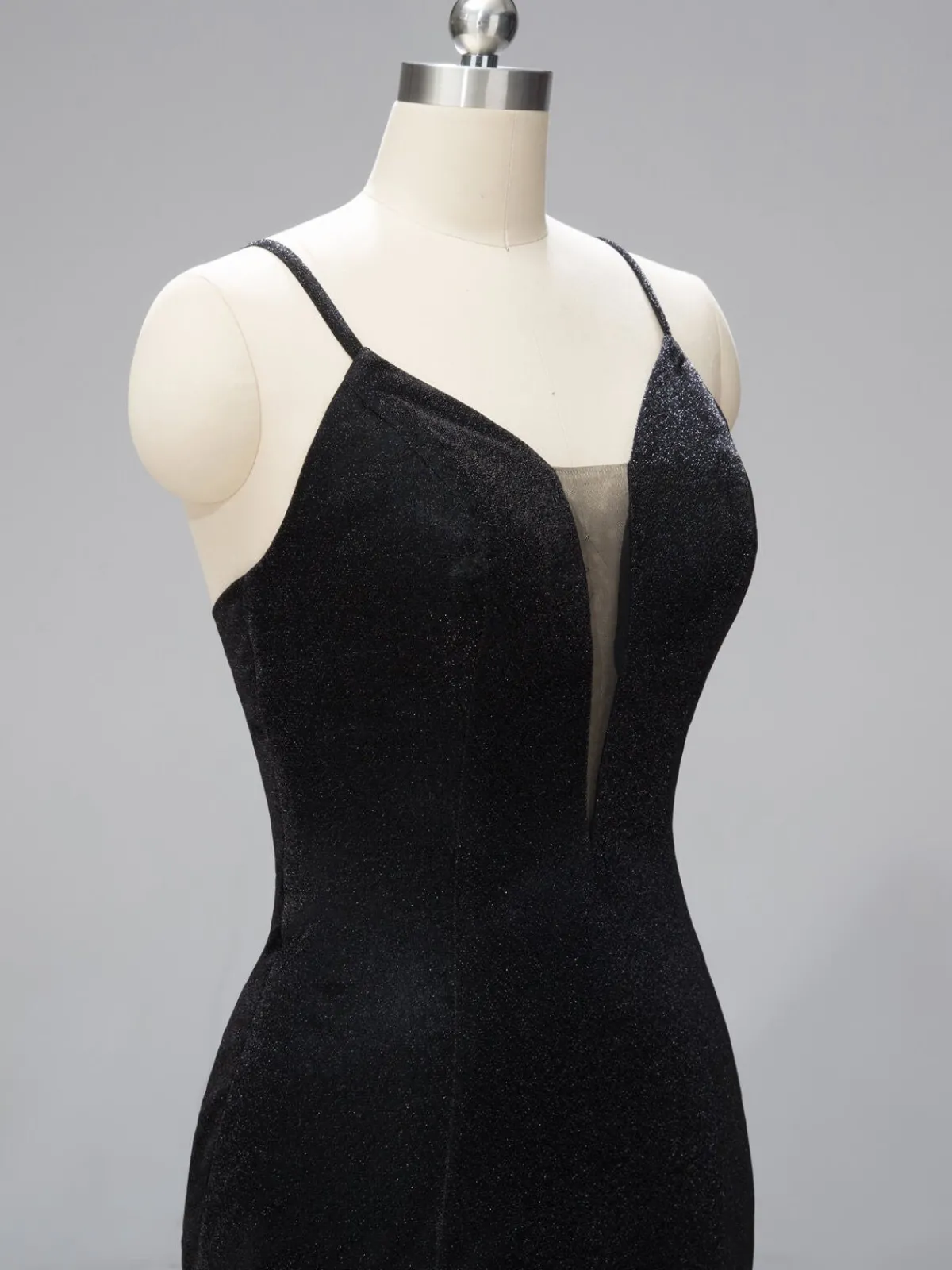 Best Retro Stage 1930s Spaghetti Straps Bridesmaid Maxi Dress Black