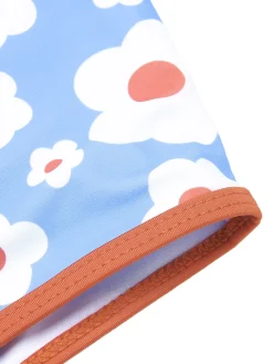 Clearance Retro Stage 1930s Spaghetti Straps Cartoon Flowers Boxer Swimsuit
