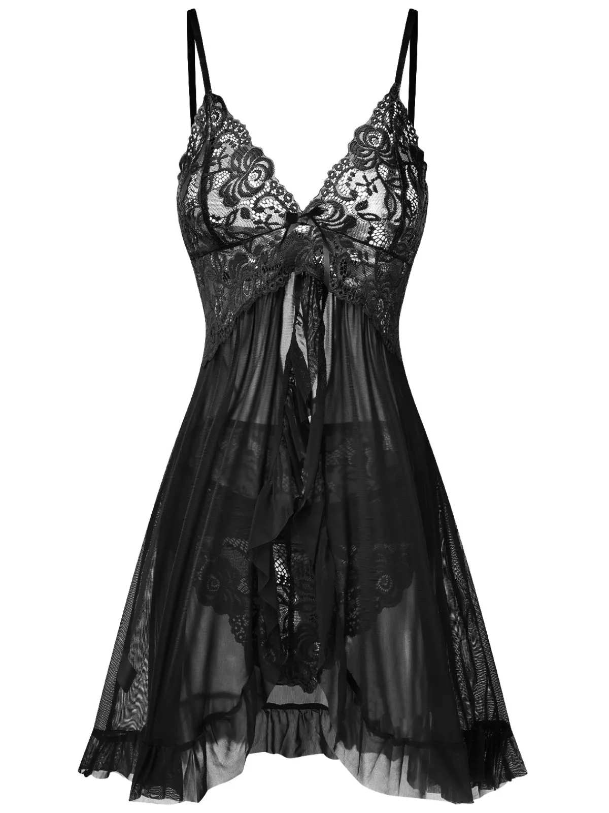 Online Retro Stage 1950s Spaghetti Straps Lace Sheer Nightdress