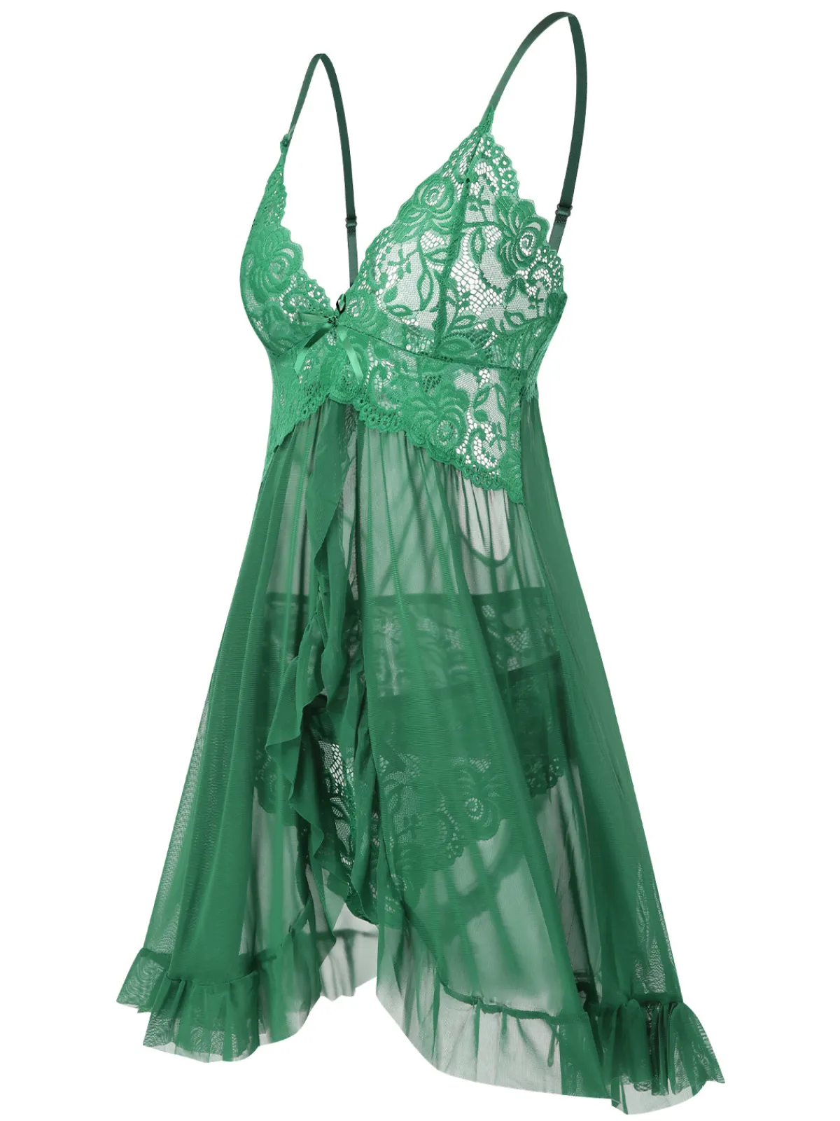 Online Retro Stage 1950s Spaghetti Straps Lace Sheer Nightdress