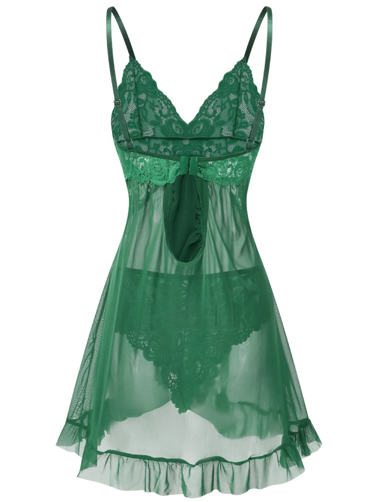 Online Retro Stage 1950s Spaghetti Straps Lace Sheer Nightdress