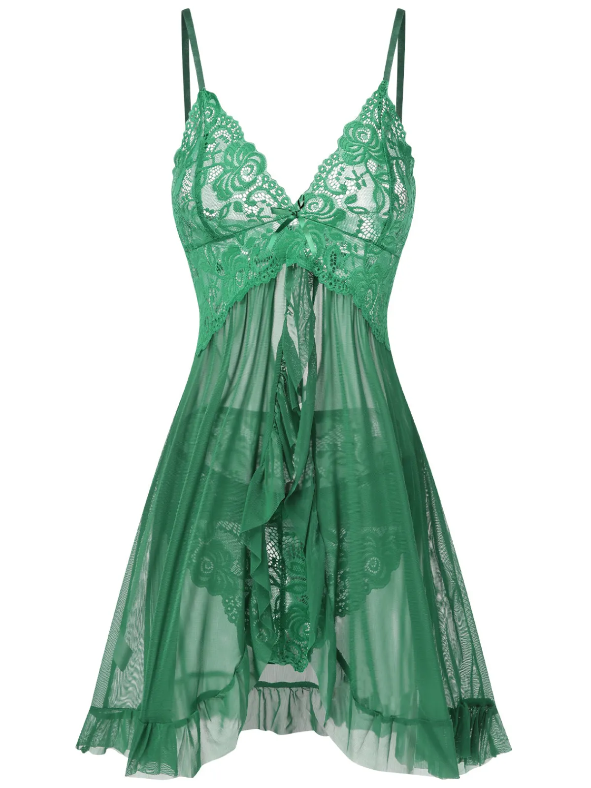 Online Retro Stage 1950s Spaghetti Straps Lace Sheer Nightdress