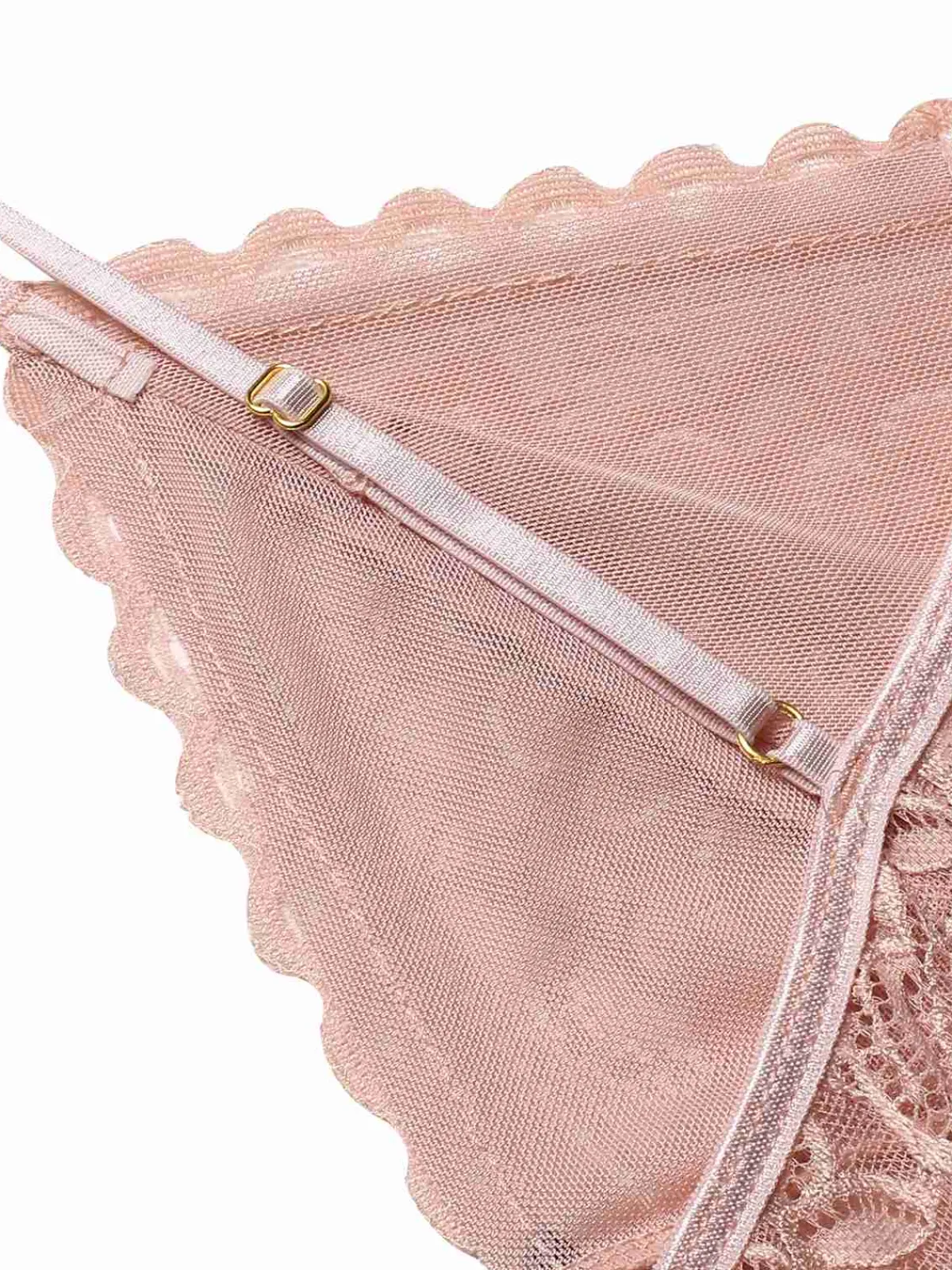 Best Retro Stage 1960s Spaghetti Straps Lace Sheer Nightgown