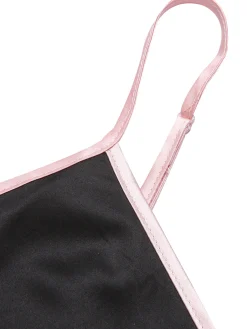 Best Retro Stage 1970s Spaghetti Straps Satin Ribbon Pajamas