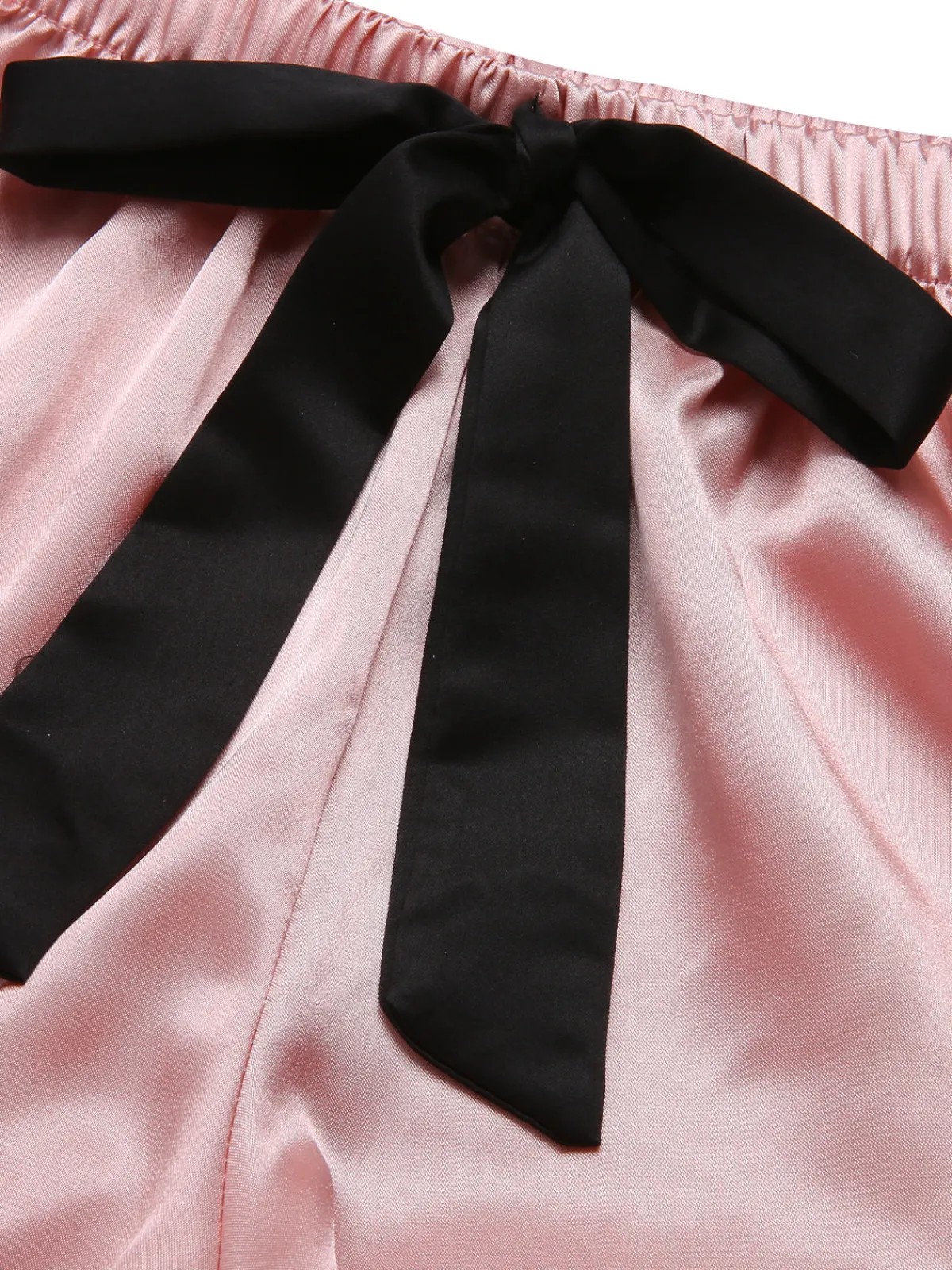 Best Retro Stage 1970s Spaghetti Straps Satin Ribbon Pajamas