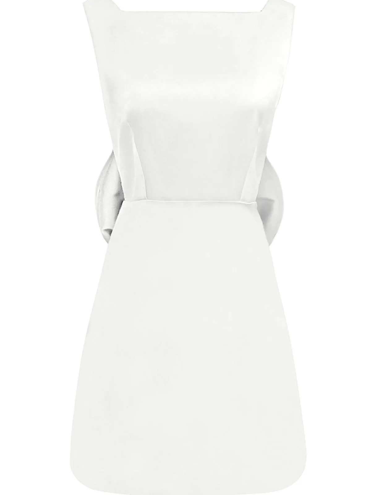 Sale Retro Stage 1960s Square Neck Back Bow Satin Dress