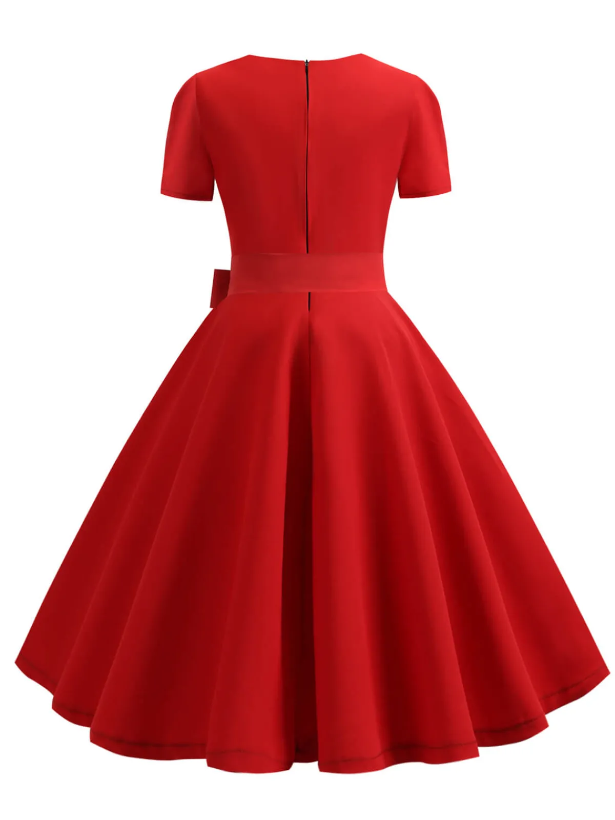 Clearance Retro Stage 1950s Square Neck Short Sleeves Dress