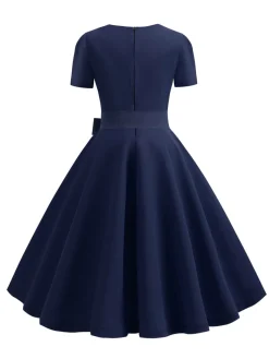Clearance Retro Stage 1950s Square Neck Short Sleeves Dress