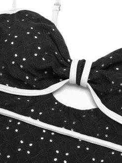 Sale Retro Stage 1960s Strap Contrast Trim One-Piece Swimsuit