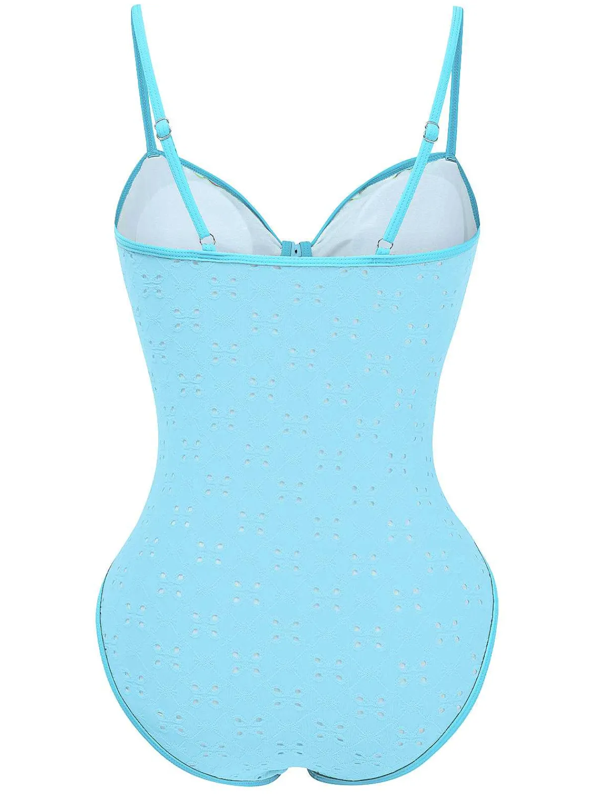Sale Retro Stage 1960s Strap Contrast Trim One-Piece Swimsuit