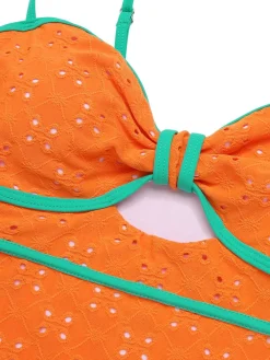 New Retro Stage 1960s Strap Contrast Trim One-Piece Swimsuit