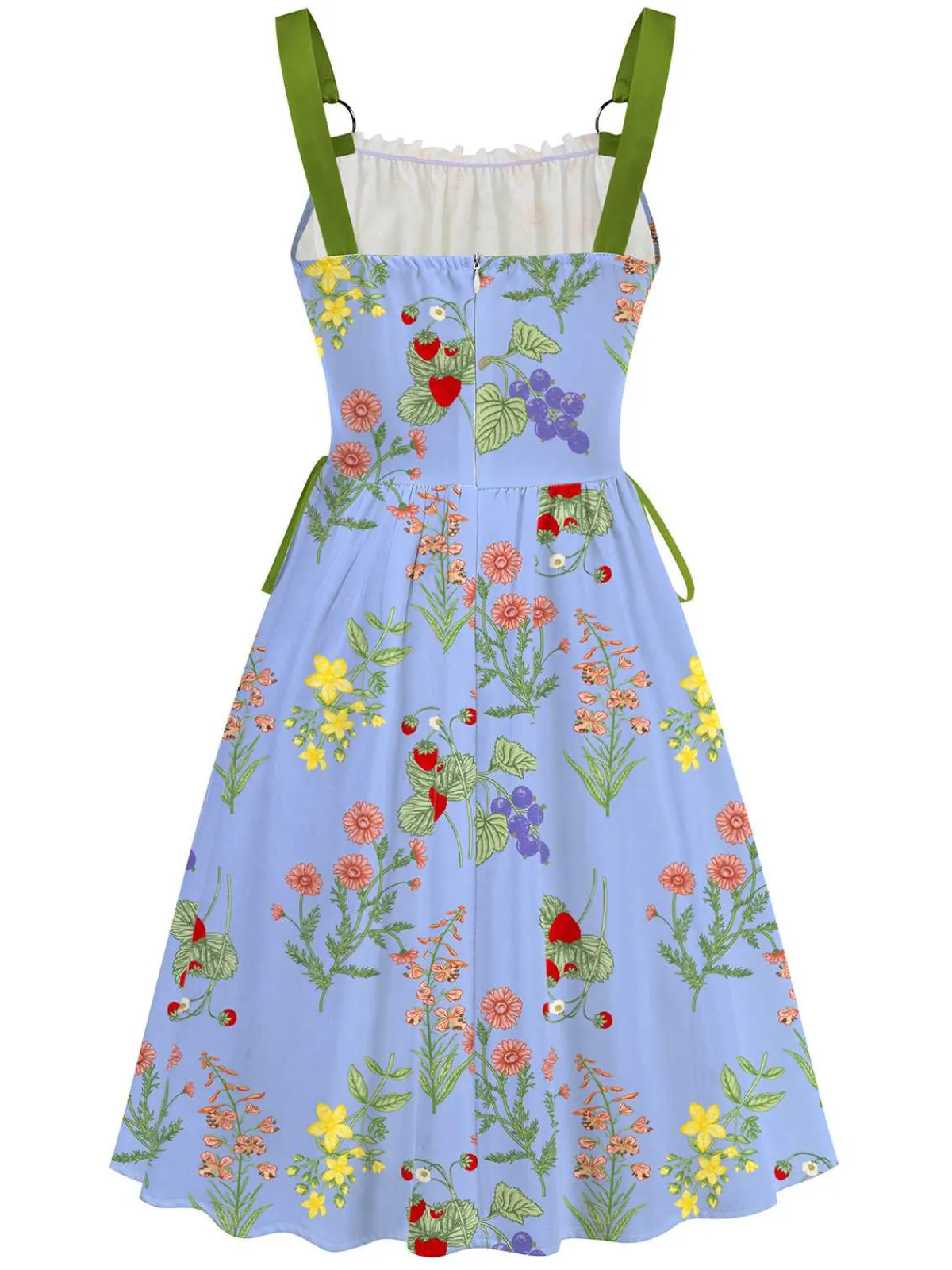 Best Retro Stage 1950s Strap Floral Lace-Up Corset Dress