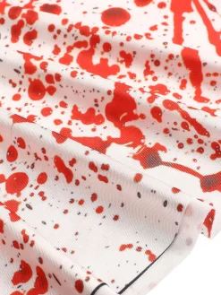 Clearance Retro Stage 1960s Strap Halloween Blood Print Sleeveless Dress White