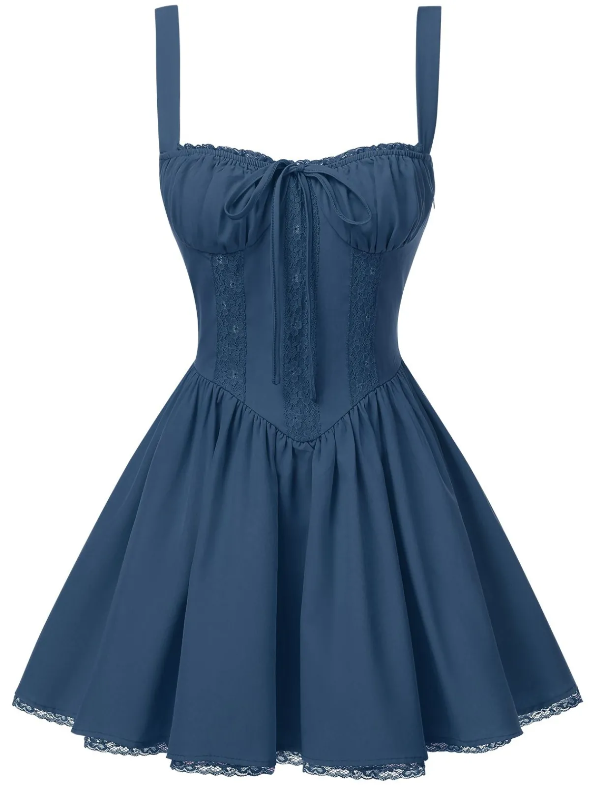 Discount Retro Stage 1950s Strap Lace-Up Corset Mini Dress