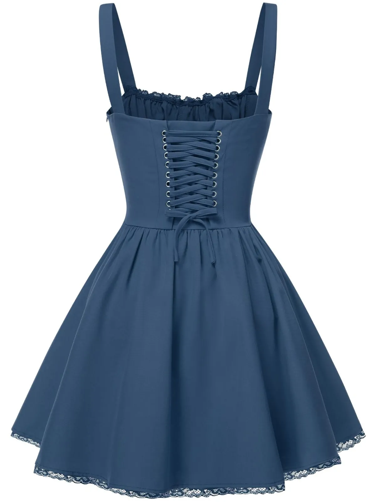 Discount Retro Stage 1950s Strap Lace-Up Corset Mini Dress