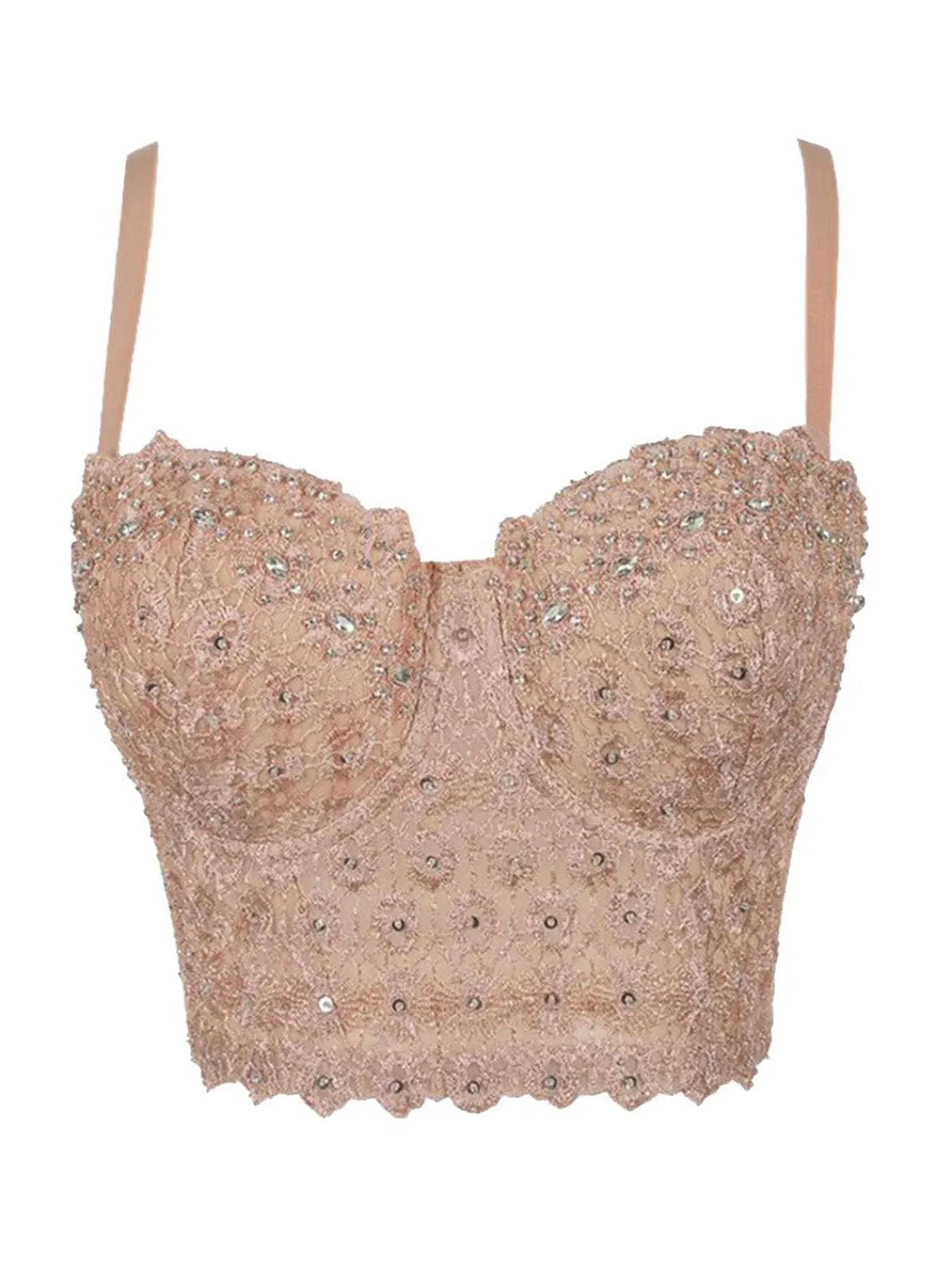 Sale Retro Stage 1980s Strap Sparkling Rhinestone Corset