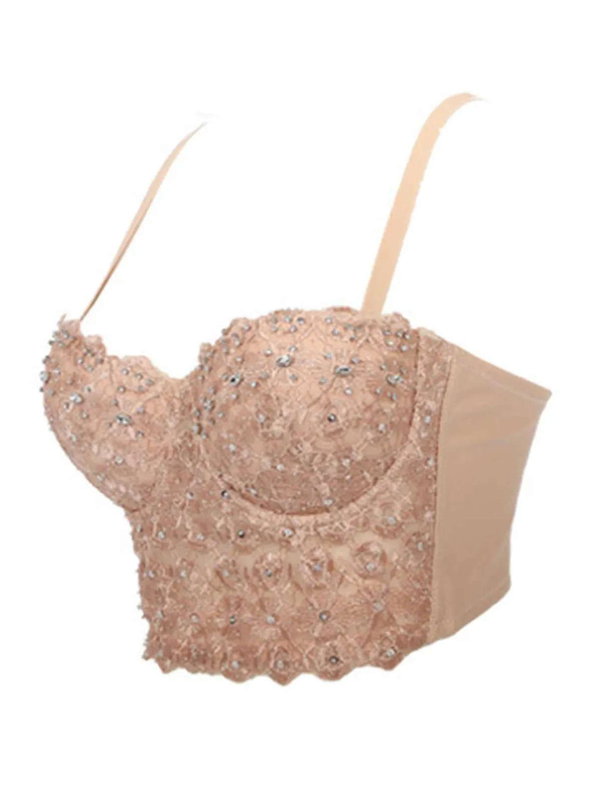 Sale Retro Stage 1980s Strap Sparkling Rhinestone Corset