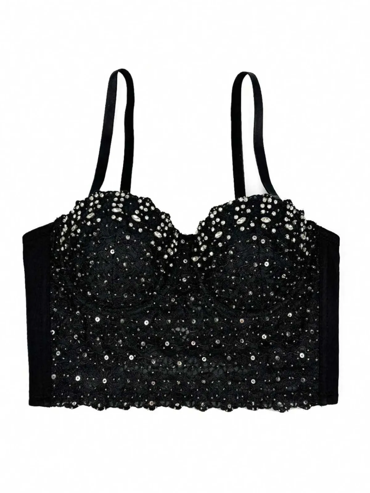 Sale Retro Stage 1980s Strap Sparkling Rhinestone Corset
