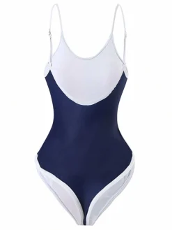 Online Retro Stage 1950s Strap Stars Stripes Flag Print One-Piece Swimsuit Multicolor