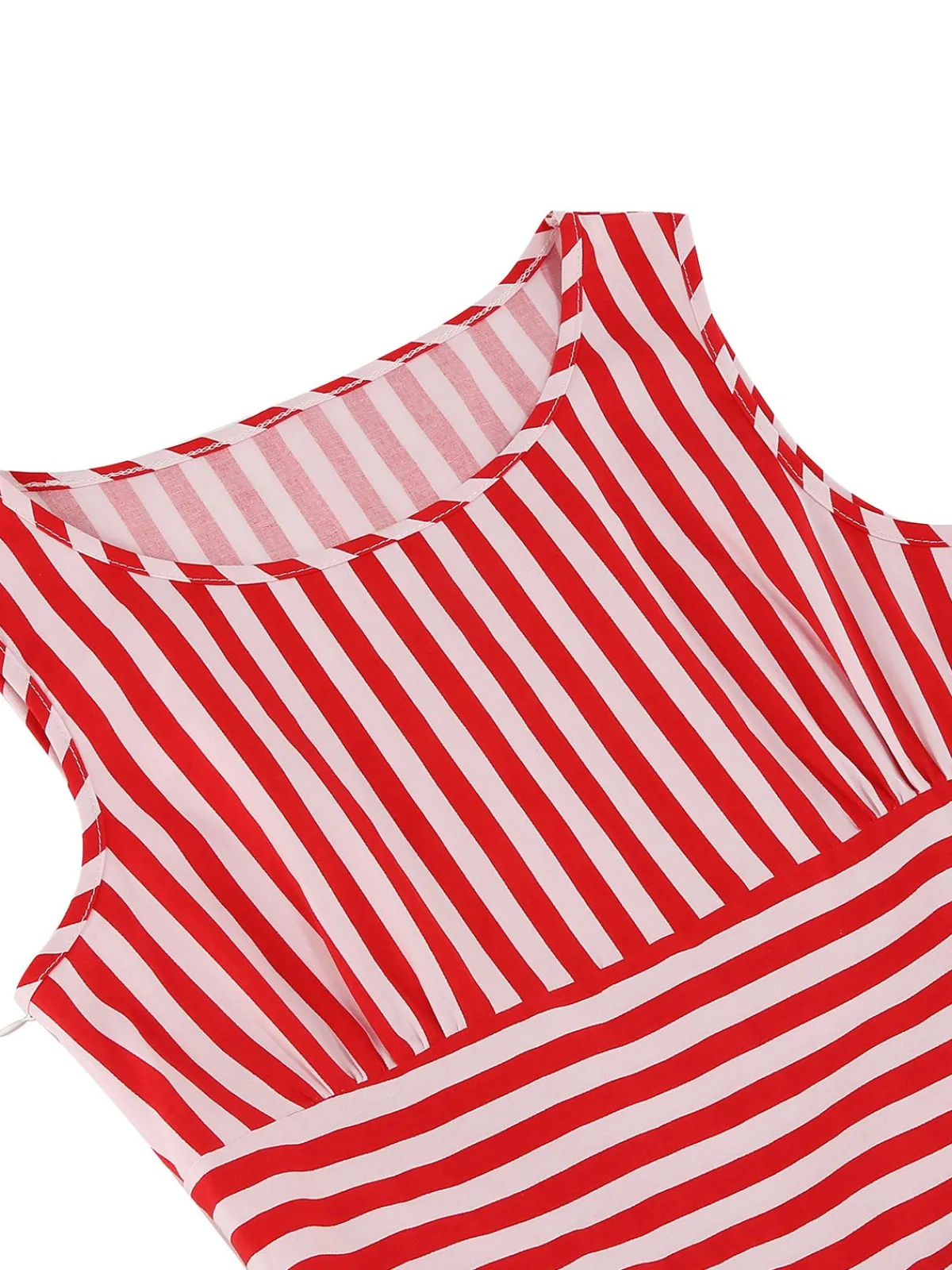 Sale Retro Stage 1950s Stripe Crew Neck Swing Dress