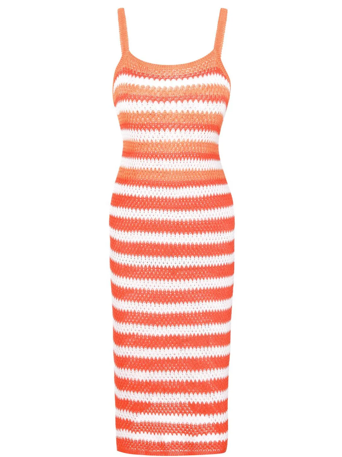 Discount Retro Stage 1960s Striped Knitted Spaghetti Straps Dress