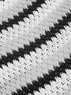 Discount Retro Stage 1960s Striped Knitted Spaghetti Straps Dress