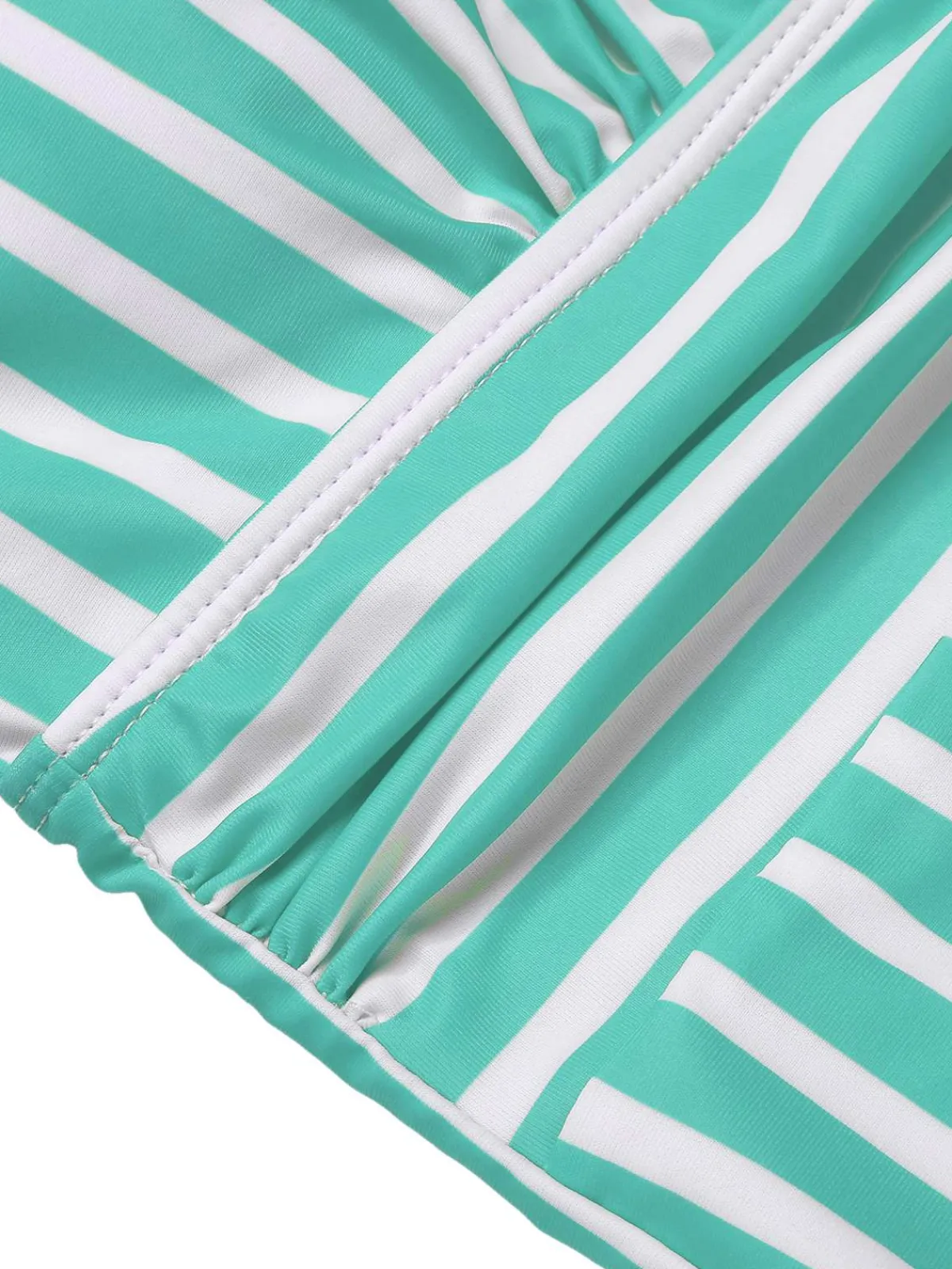 Sale Retro Stage 1950s Stripes Spaghetti Strap One-Piece Swimsuit