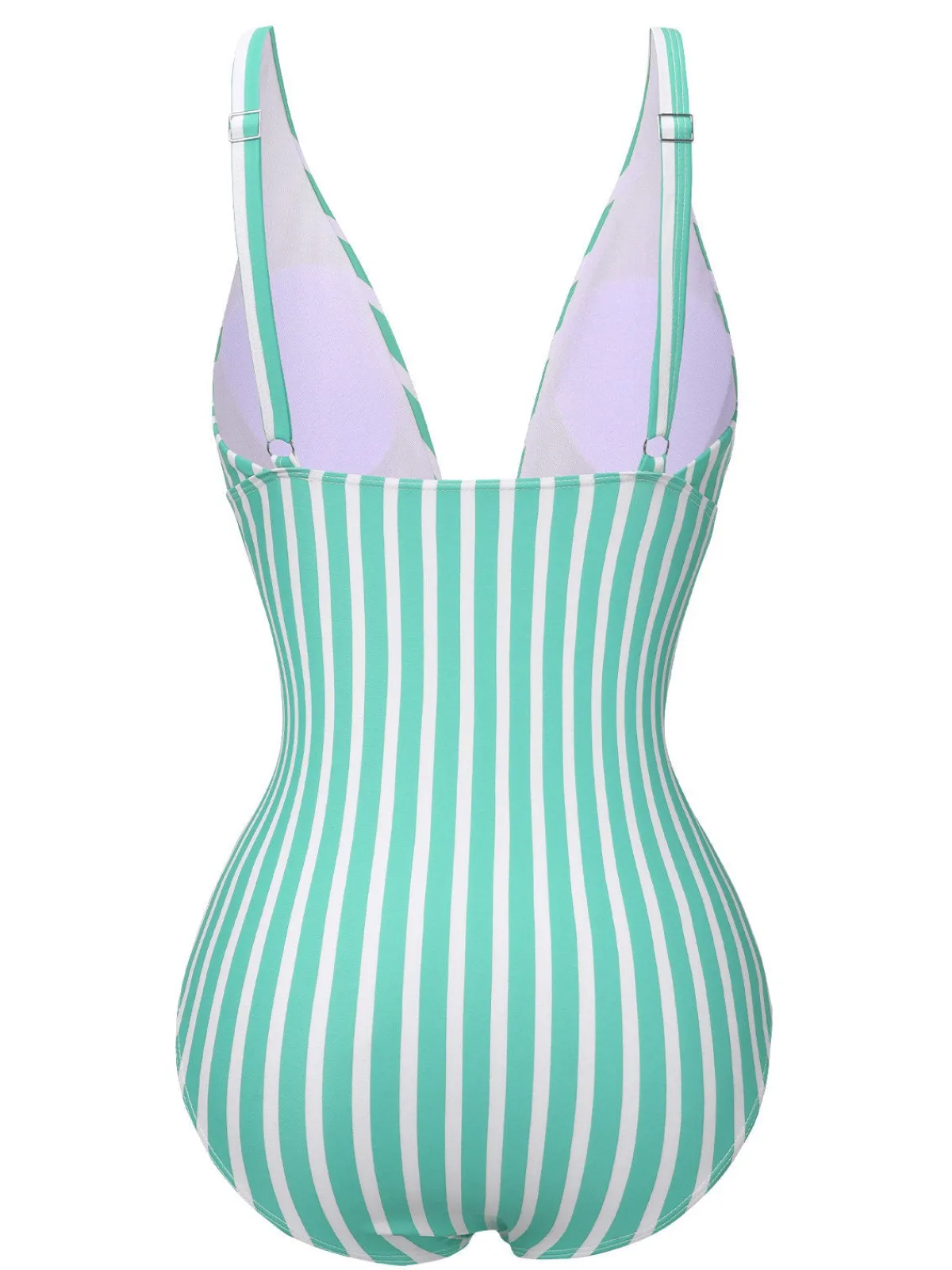 Outlet Retro Stage 1950s Stripes Spaghetti Strap One-Piece Swimsuit