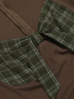 Sale Retro Stage 1950s Sweetheart Plaid Patchwork Dress