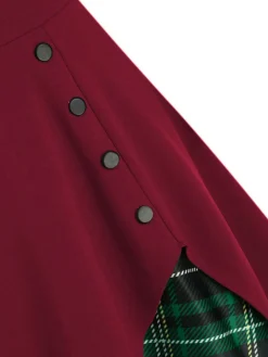 Sale Retro Stage 1950s Sweetheart Plaid Patchwork Dress
