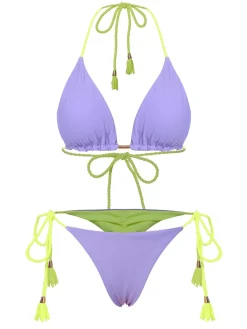 Outlet Retro Stage 1950s Tie Back Backless Braided Bikini Set