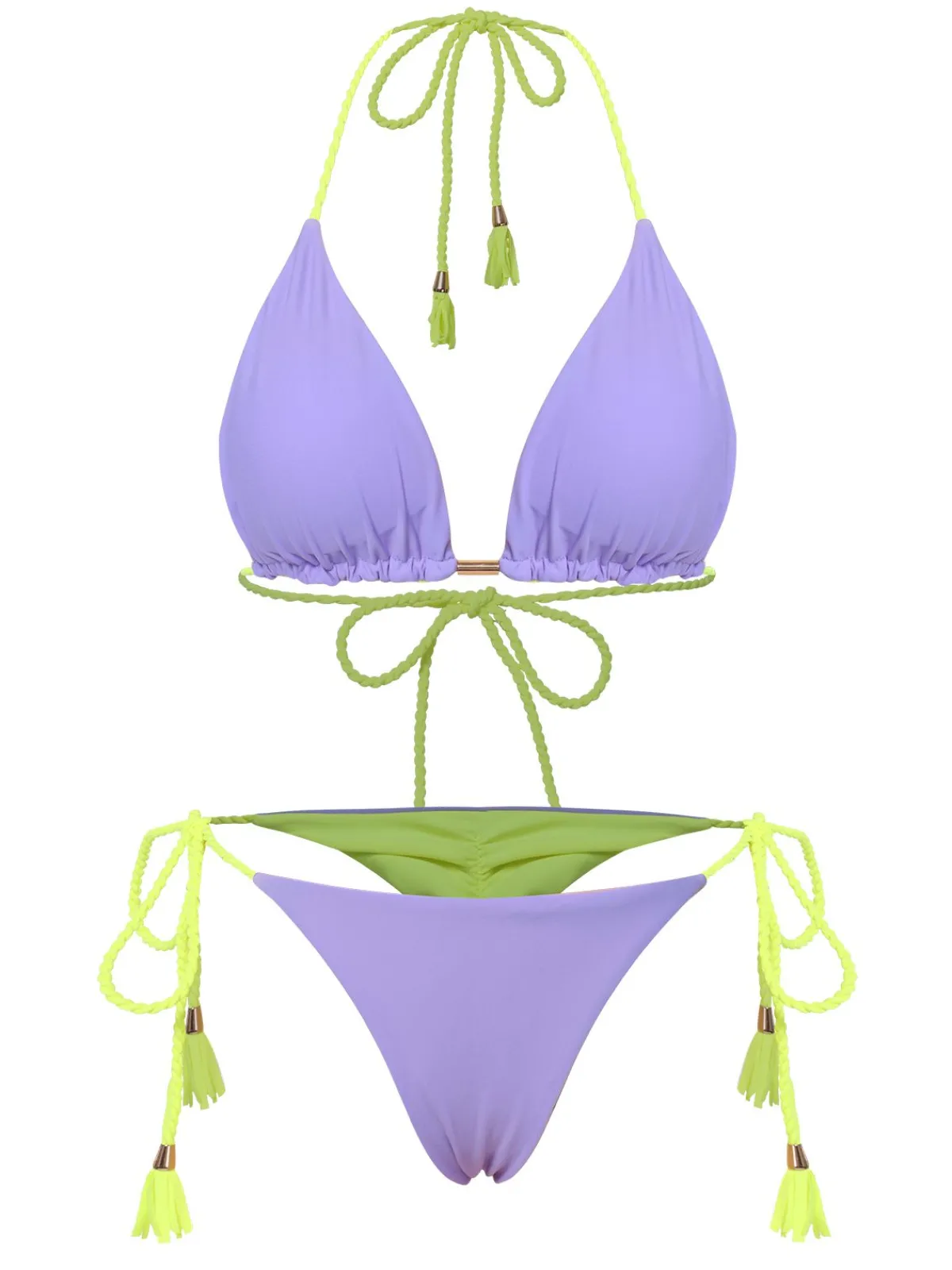 Outlet Retro Stage 1950s Tie Back Backless Braided Bikini Set
