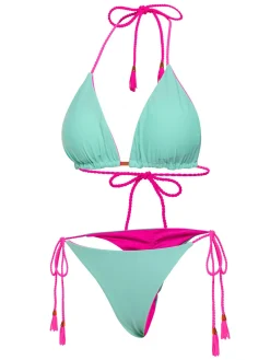 Outlet Retro Stage 1950s Tie Back Backless Braided Bikini Set
