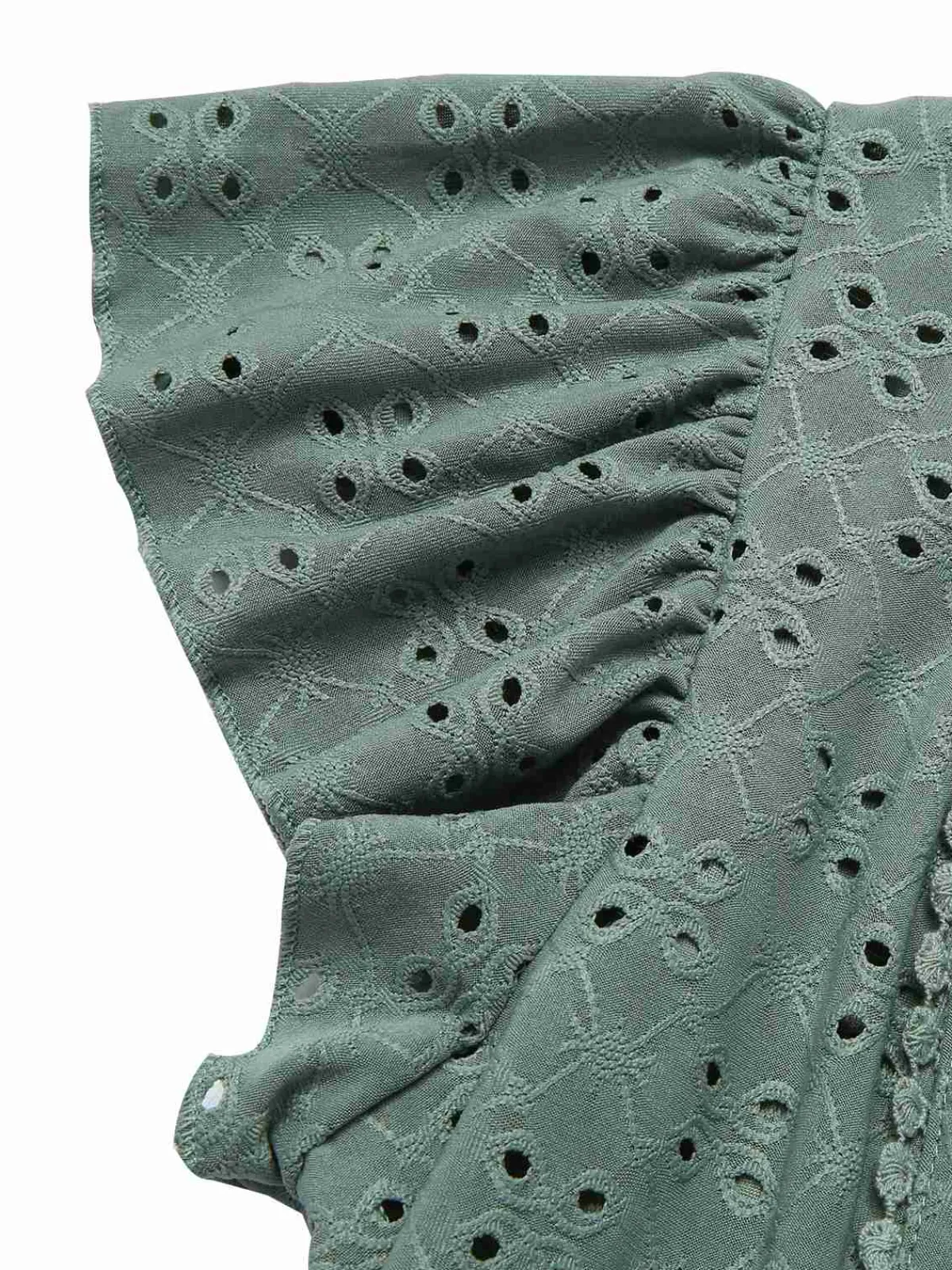 Hot Retro Stage 1940s Tie Front Eyelet Embroidered Blouse