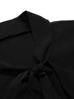 Best Retro Stage 1950s Tie Neck Cap Sleeve Tops