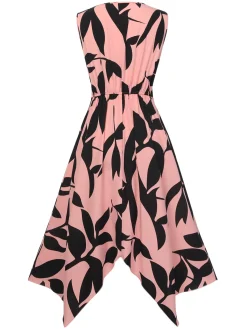 Clearance Retro Stage 1940s Twisted Irregular Hem Sleeveless Dress