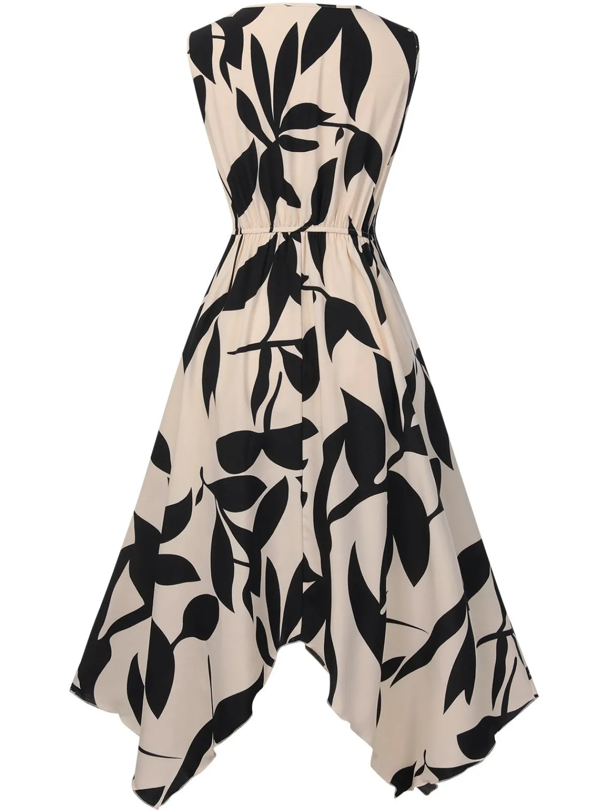Clearance Retro Stage 1940s Twisted Irregular Hem Sleeveless Dress
