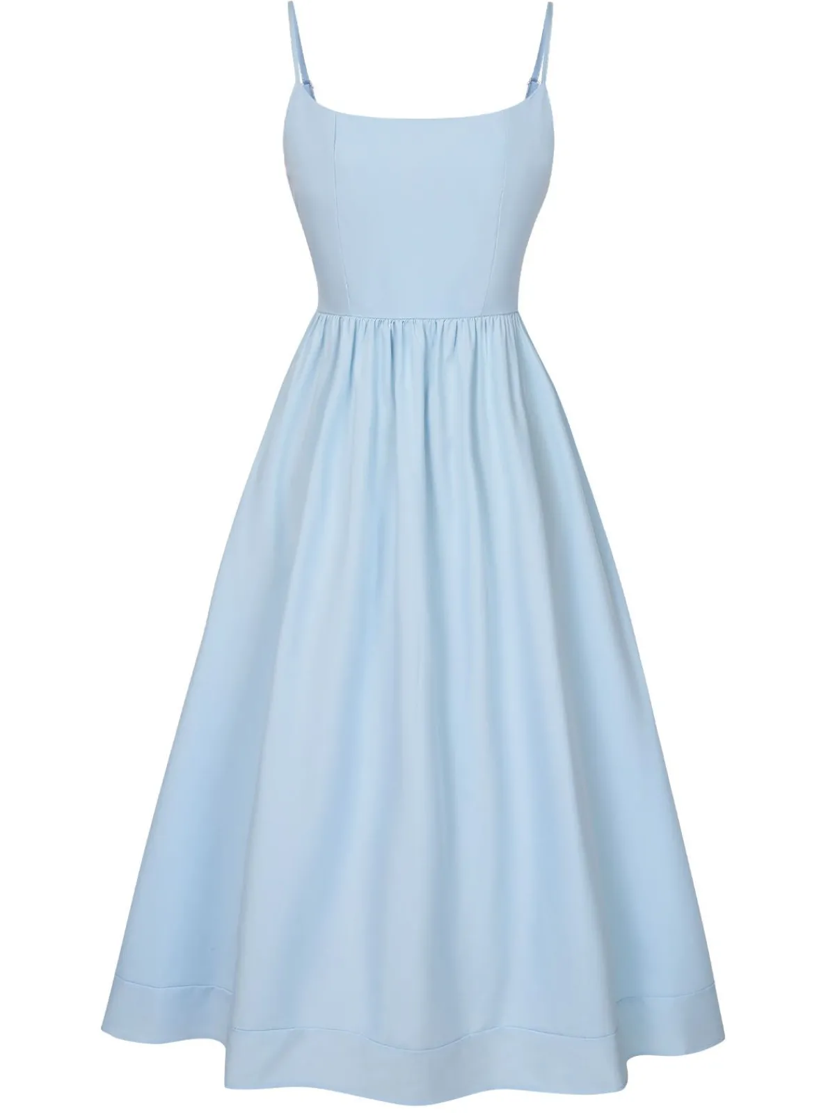 Best Retro Stage 1940s U-Neck Spaghetti Strap Pleated Dress