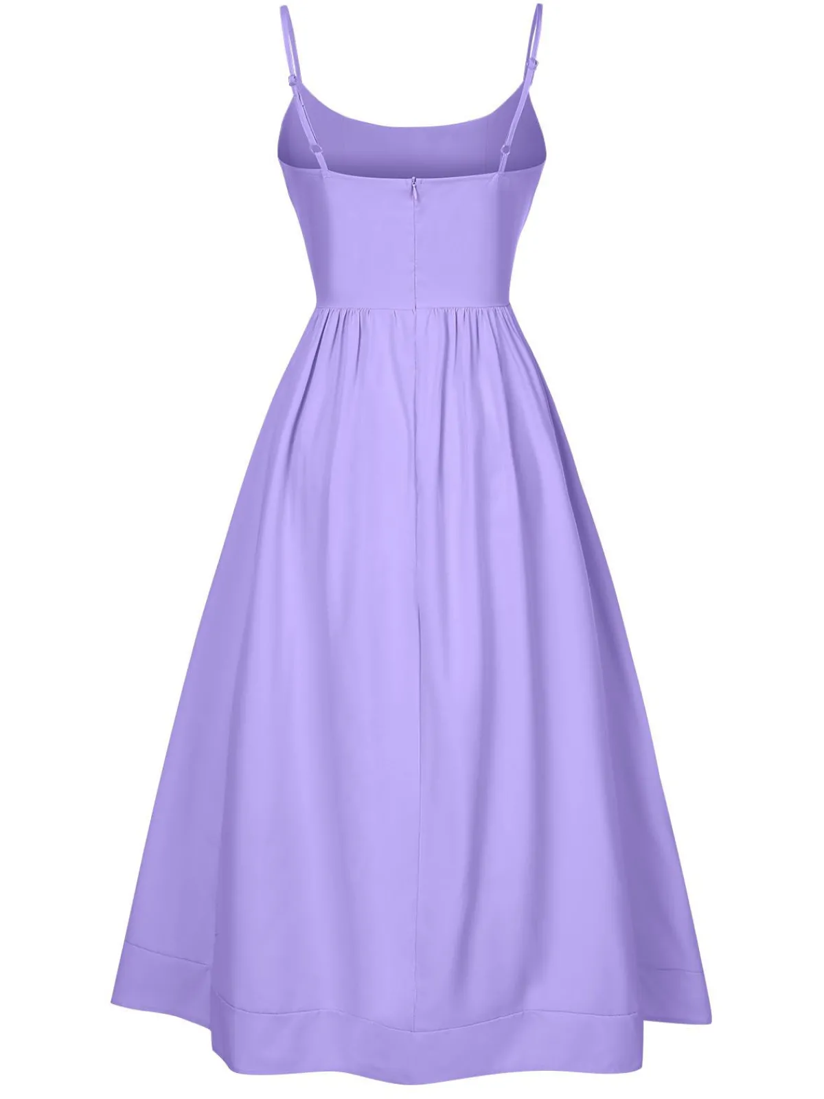 Best Retro Stage 1940s U-Neck Spaghetti Strap Pleated Dress